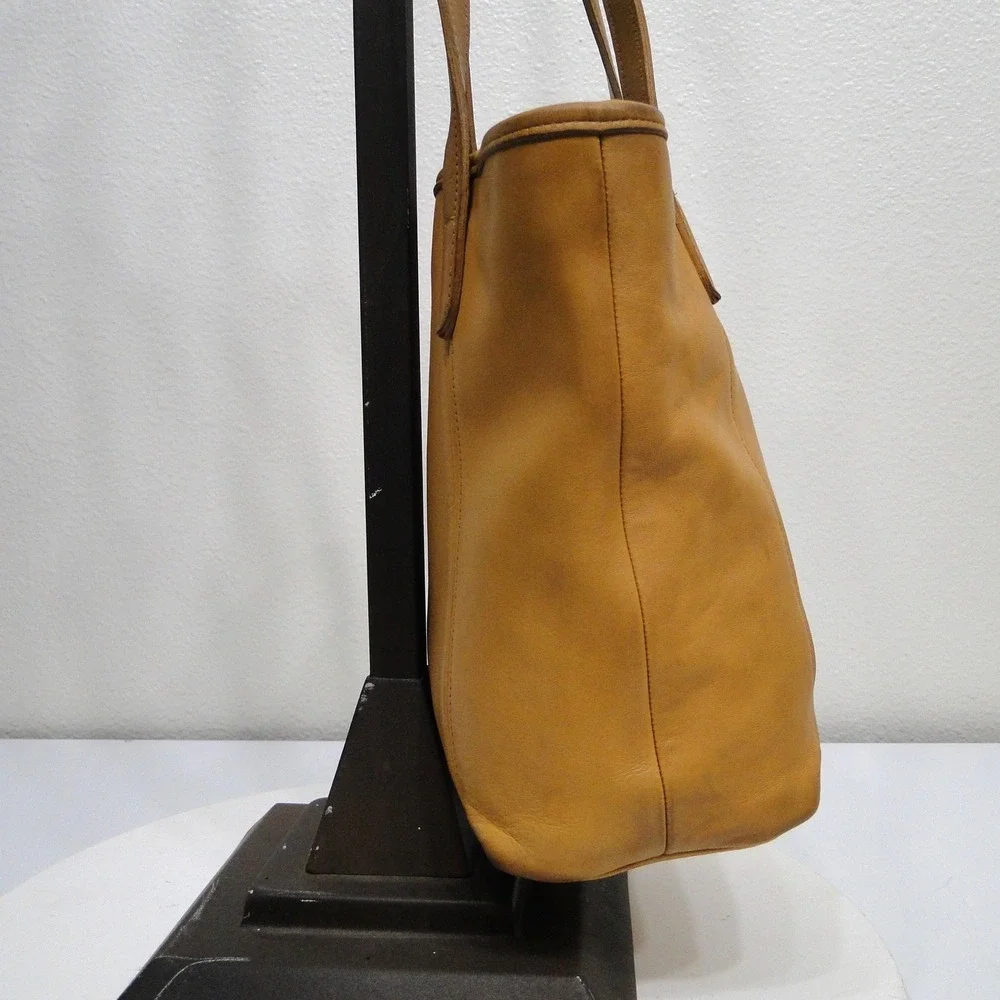 Vintage Coach Tan Leather Tote Bag 9077 Made in USA Shoulder Bag Handbag